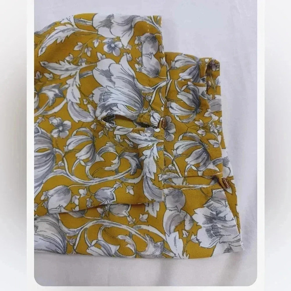 Banana Republic Yellow Grey Boho Tunic Blouse Size XL - Picture 9 of 10